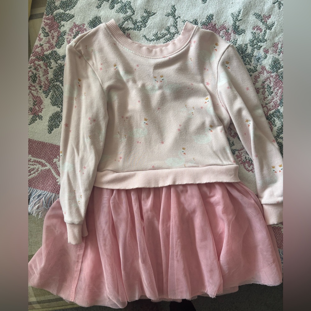 Little Sleepies Pink Long Sleeve Dress with Tulle Skirt